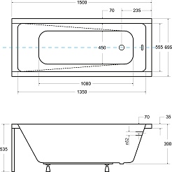 Besco Акриловая ванна Modern 150x70 – фотография-6